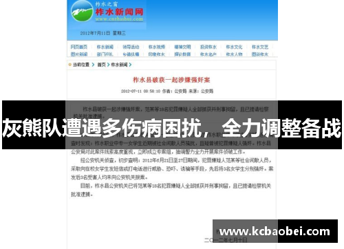 灰熊队遭遇多伤病困扰，全力调整备战