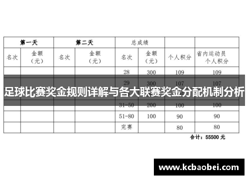 足球比赛奖金规则详解与各大联赛奖金分配机制分析